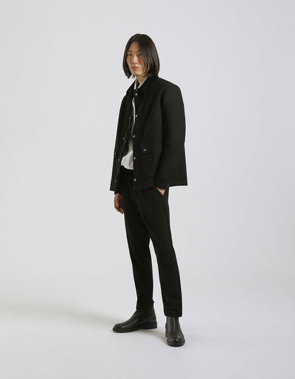 Giubbotto in cotone con collo in velluto