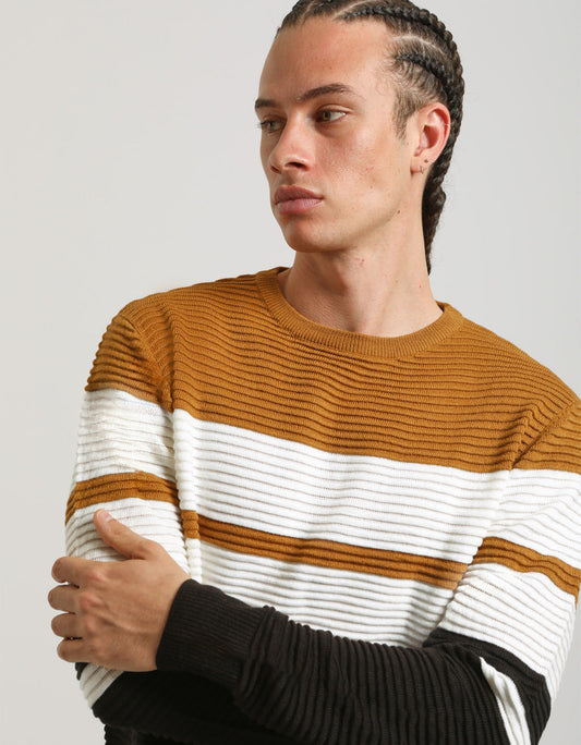 Maglia girocollo colorblock