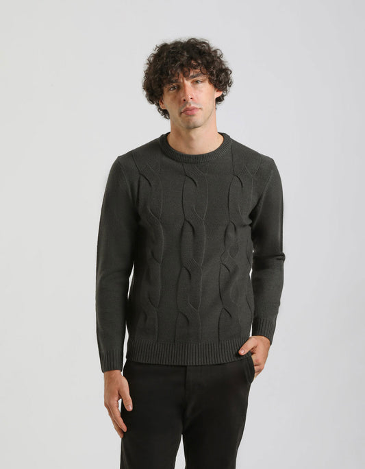 Maglia girocollo intrecciata