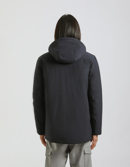 Giubbotto lungo imbottito con cappuccio