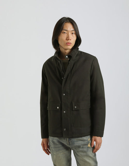 Giubbotto in cotone con collo in velluto