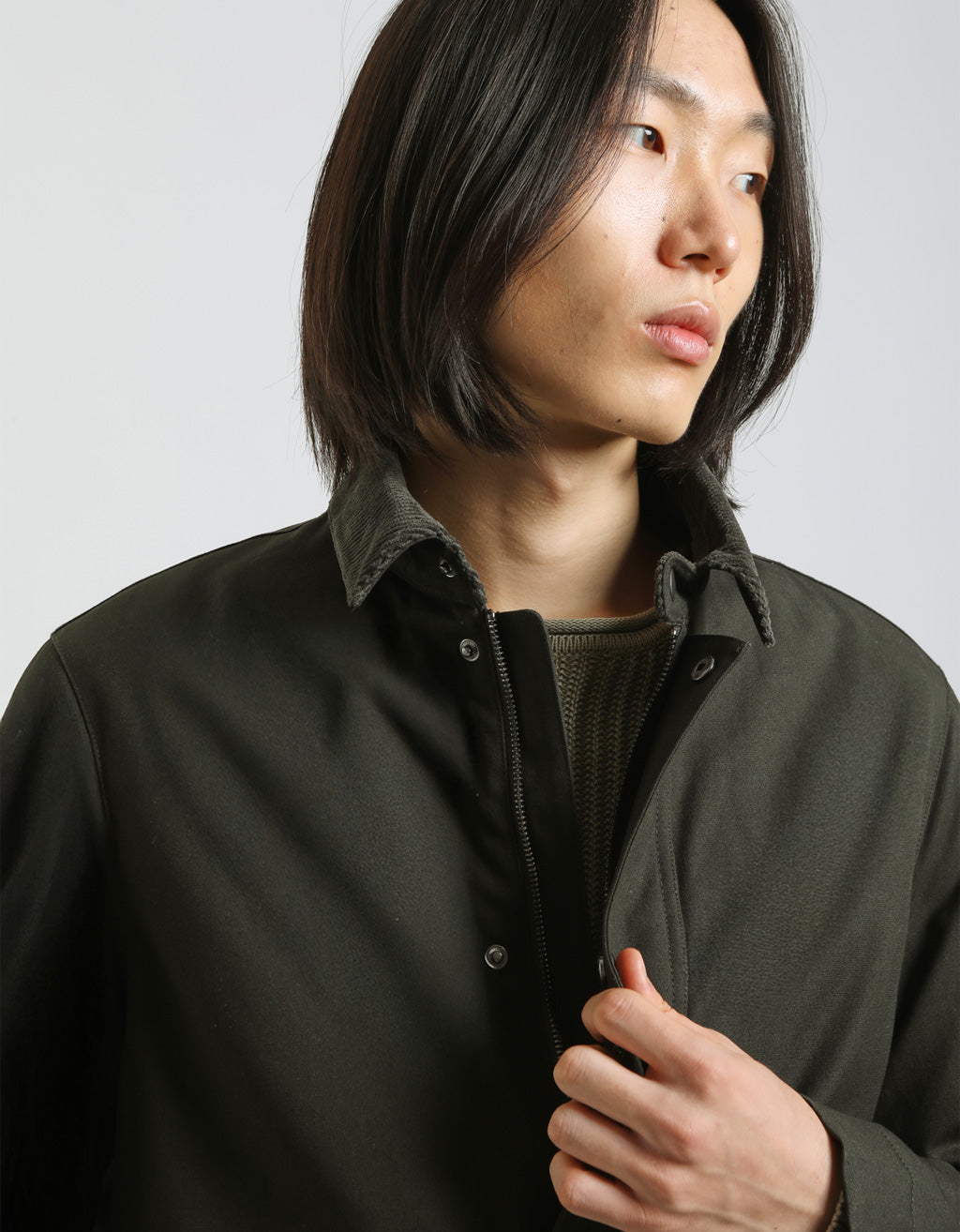 Giubbotto in cotone con collo in velluto