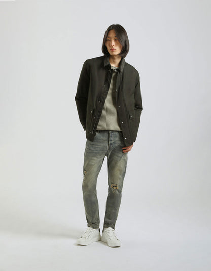 Giubbotto in cotone con collo in velluto