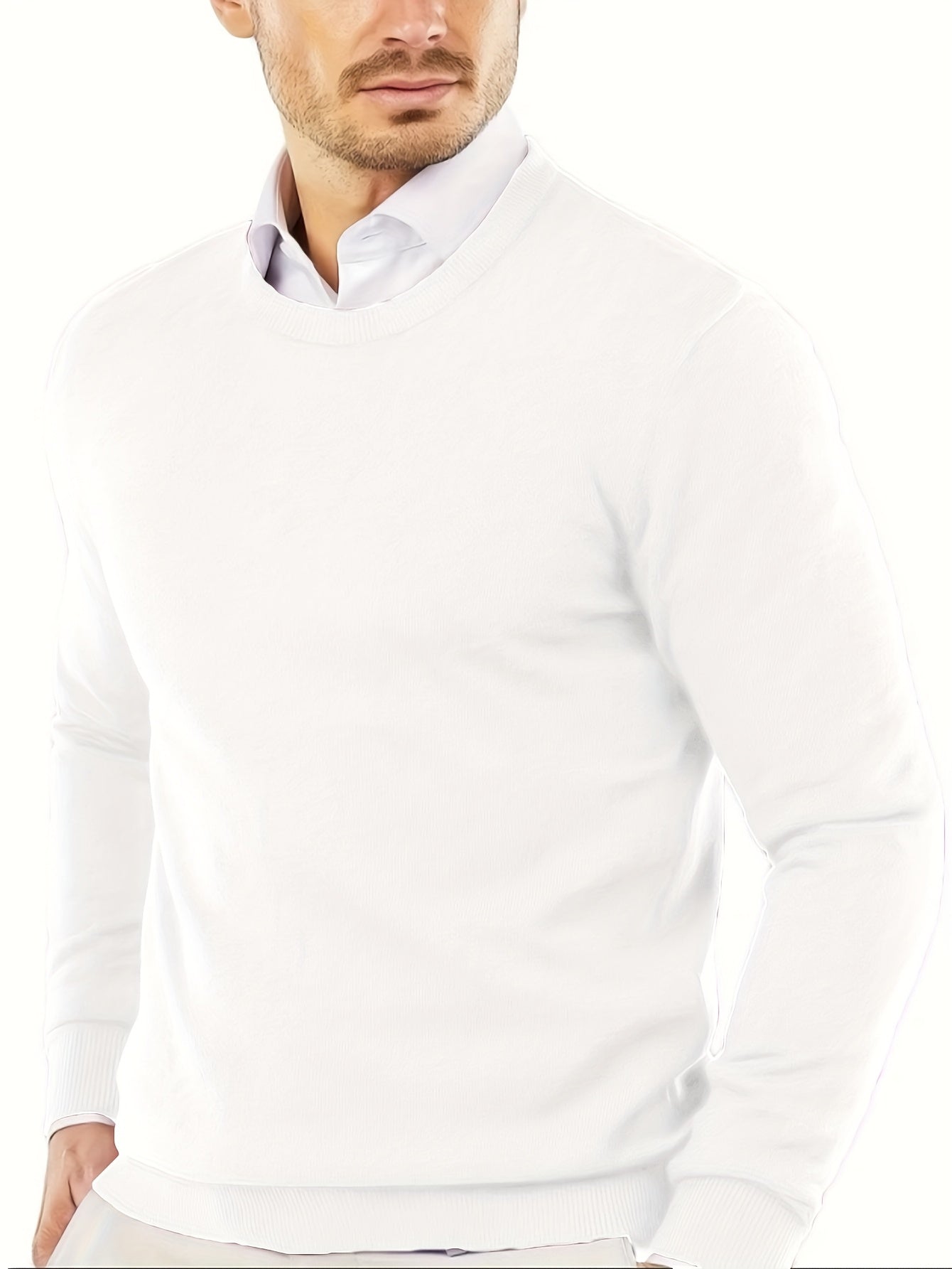 Maglione Girocollo In Maglia Tinta Unita