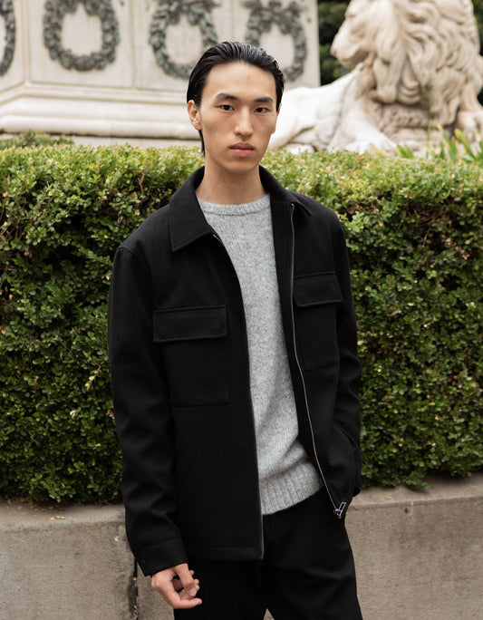 Giacca camicia in tessuto tecnico