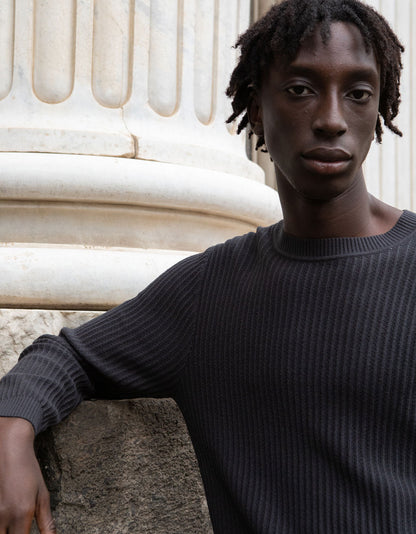 Maglia girocollo a coste